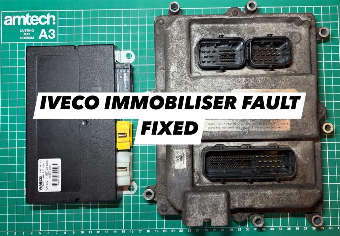 Bosch EDC7UC31 ECU and WABCO VCM from an Iveco Eurocargo immobiliser fault job