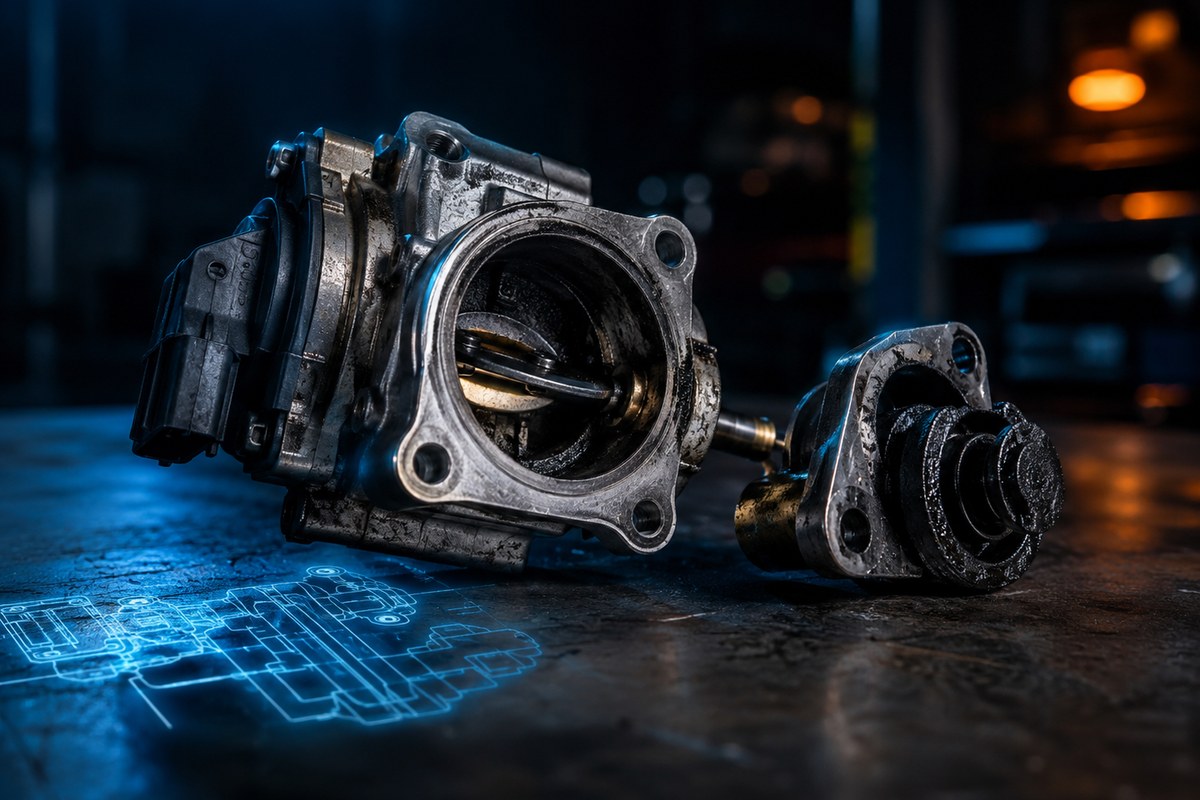 EGR valve removed for EGR fault diagnosis