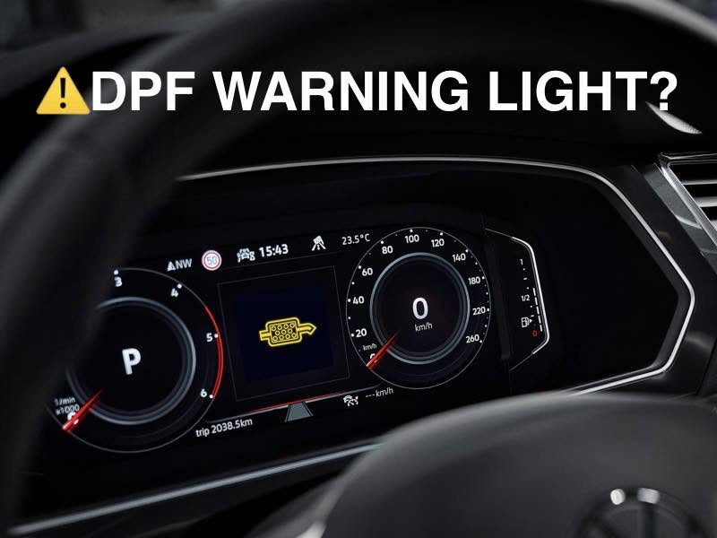 Illustration of a DPF warning light on a dashboard